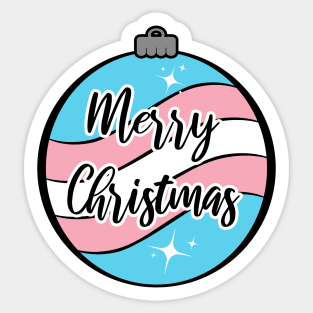 Christmas Ornament in Transgender Pride Flag Colors Sticker